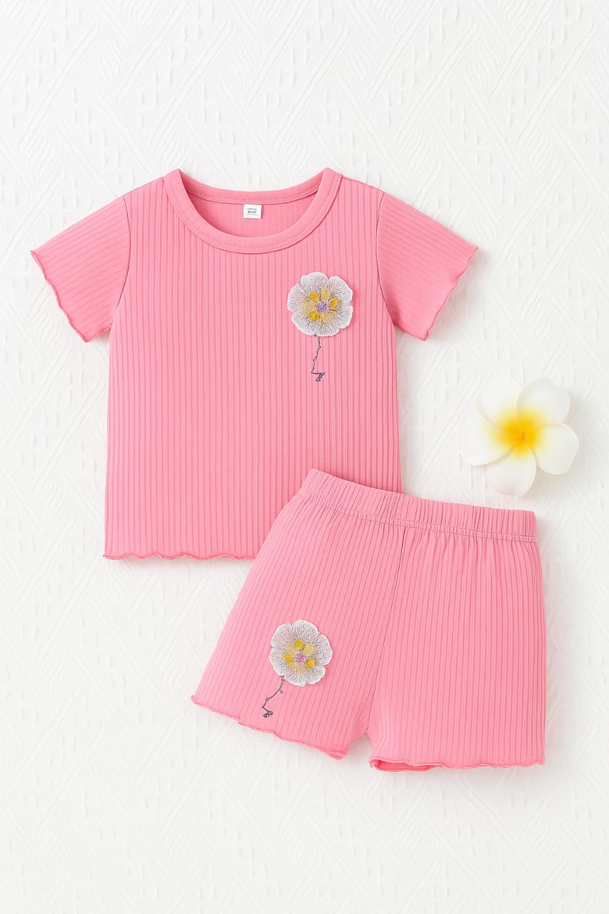 Araf Fashion Kids Girls Bottle Green Top & Shorts Set