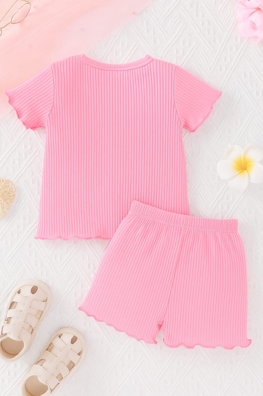 Araf Fashion Kids Girls Bottle Green Top & Shorts Set