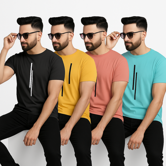 Mens Printed T-Shirt Combo Pack of 4