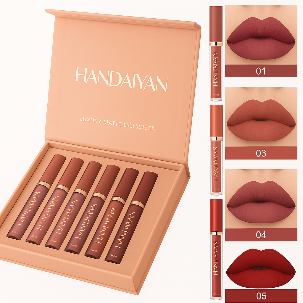 ✨ New Velvet Long Lasting Waterproof Non-Transfer Liquid Matte Lipstick – Set of 6 ✨