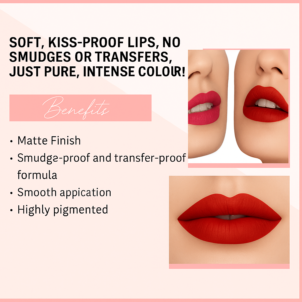 ✨ New Velvet Long Lasting Waterproof Non-Transfer Liquid Matte Lipstick – Set of 6 ✨