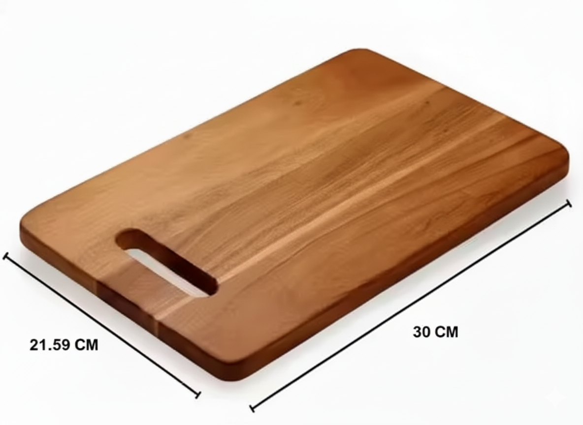 Premium Wooden Chopping Board – 30cm × 21.5cm (With Handle)