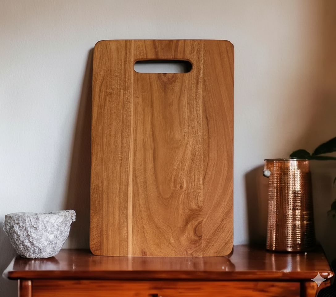Premium Wooden Chopping Board – 30cm × 21.5cm (With Handle)