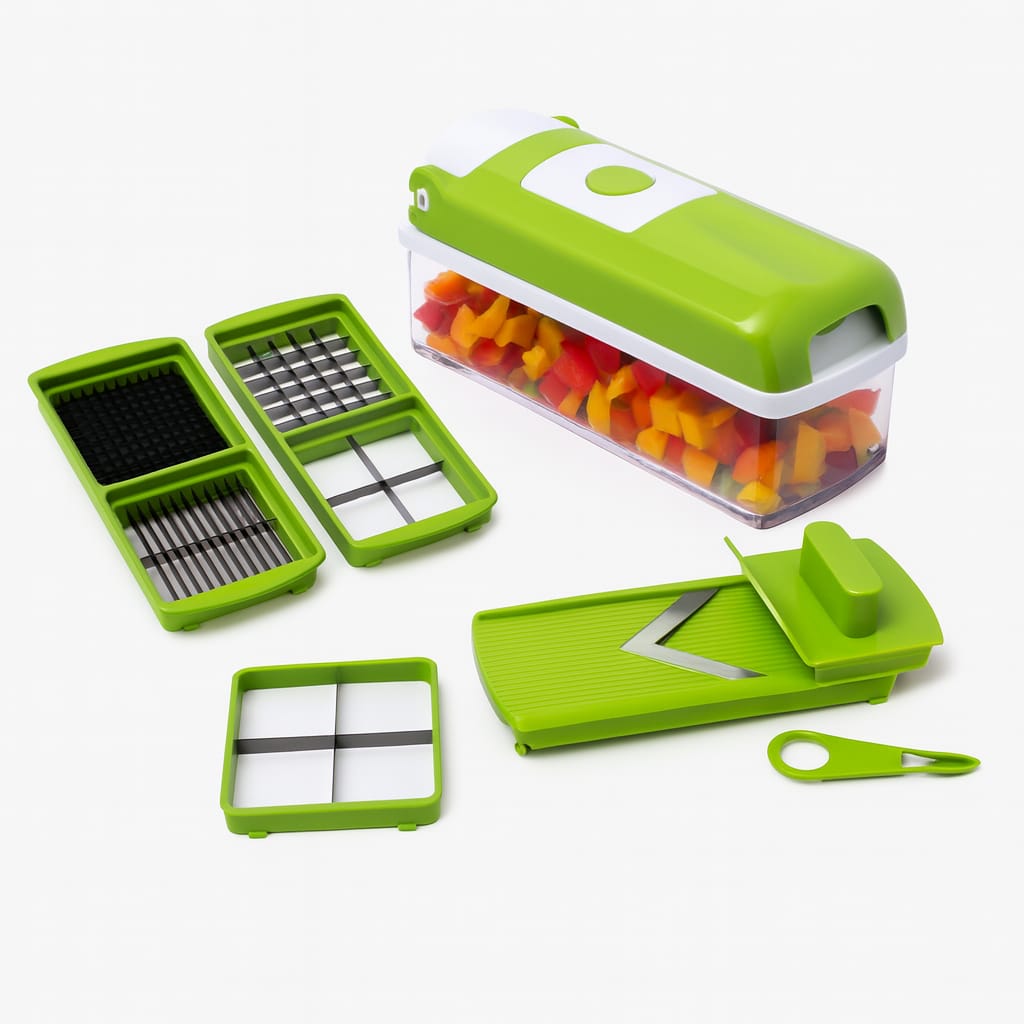 ⭐ 12 in 1 Multi-Functional Vegetable Cutter (Green)