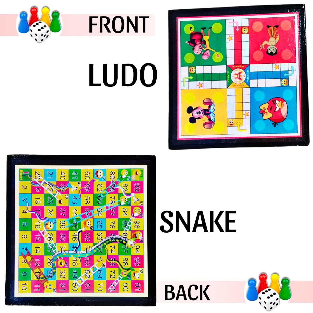 Ludo + Snake & Ladder (2 in 1 Board Game) – Family Fun Combo
